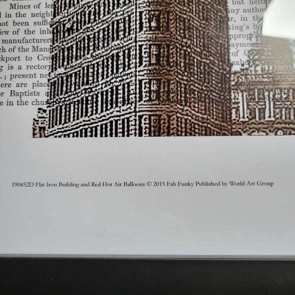 Fab Funky Flat Iron Bldg NYC Red Hot Air Balloons Dictionary Pg Signed Framed 19 - Picture 4 of 4